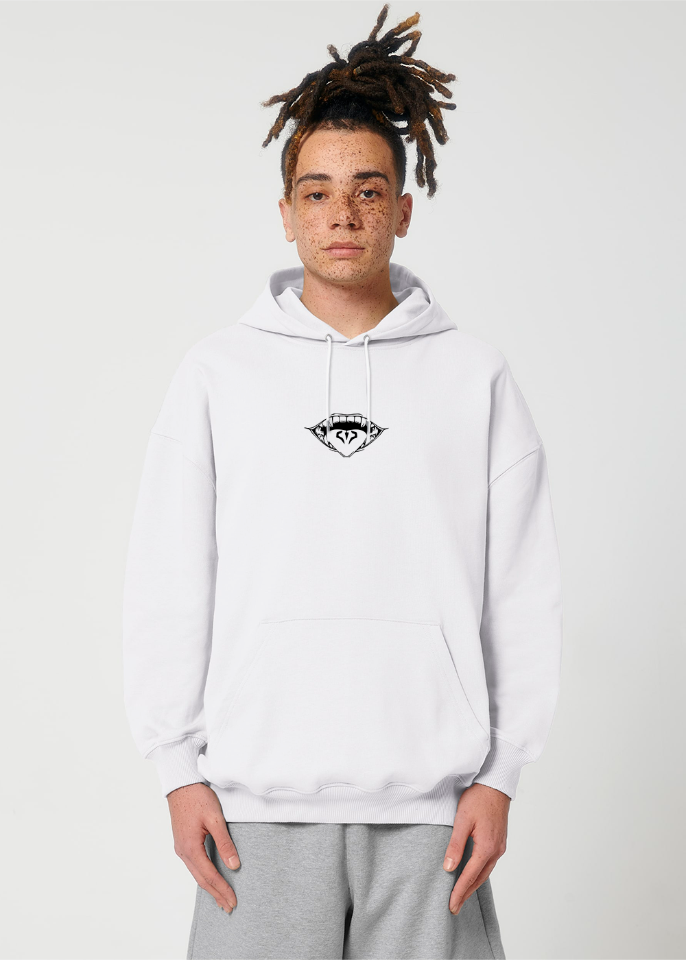 CURSED MOUTH® OVERSIZE WHITE HOODIE