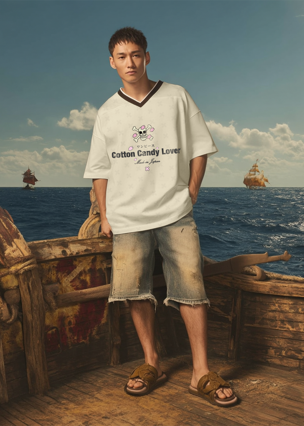 COTTON CANDY LOVER® BEIGE FOOTBALL JERSEY