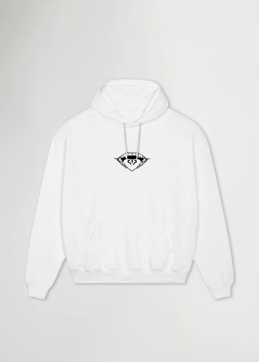 CURSED MOUTH® OVERSIZE WHITE HOODIE