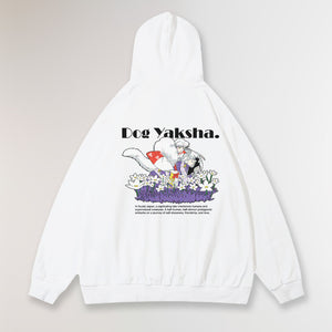 DOG YAKSHA® OVERSIZE WHITE HOODIE