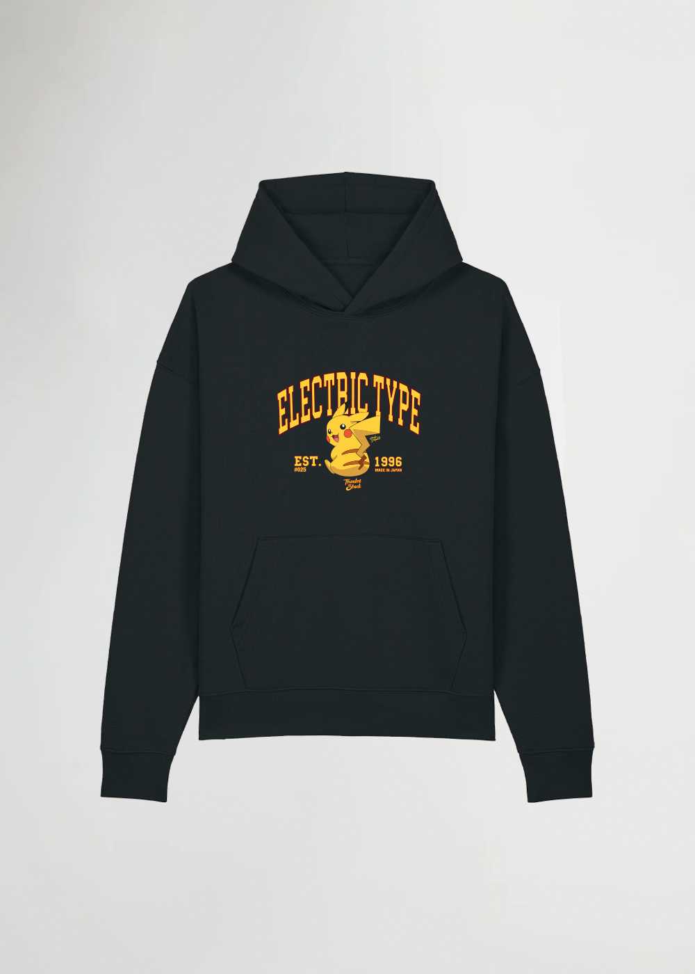 ELETRIC TYPE BOXY BLACK HOODIE