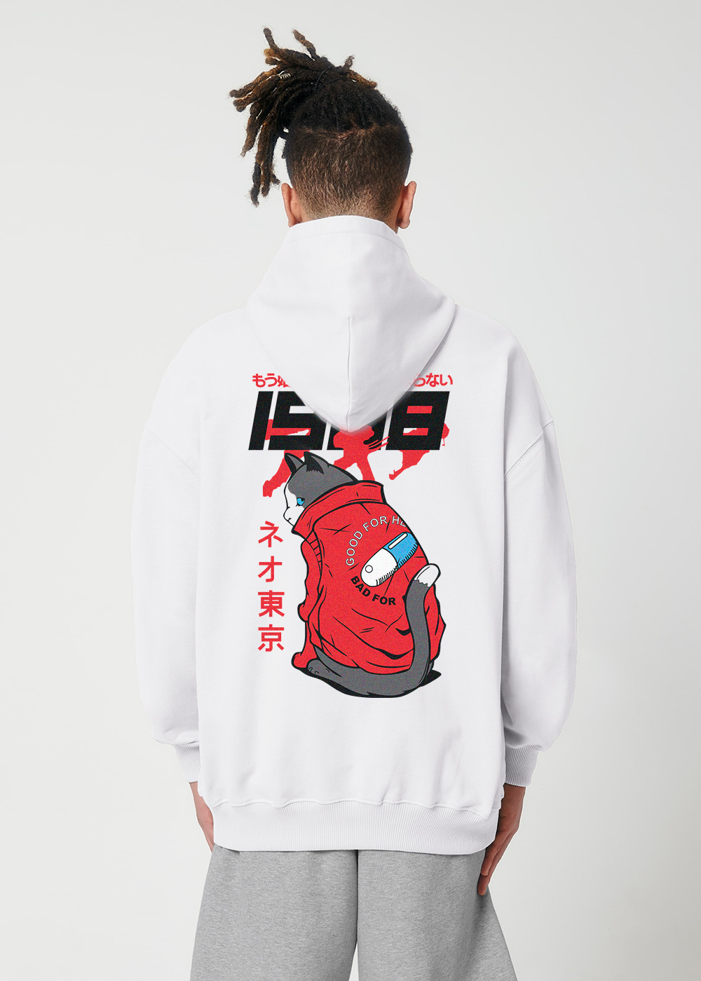 1998® OVERSIZE WHITE HOODIE