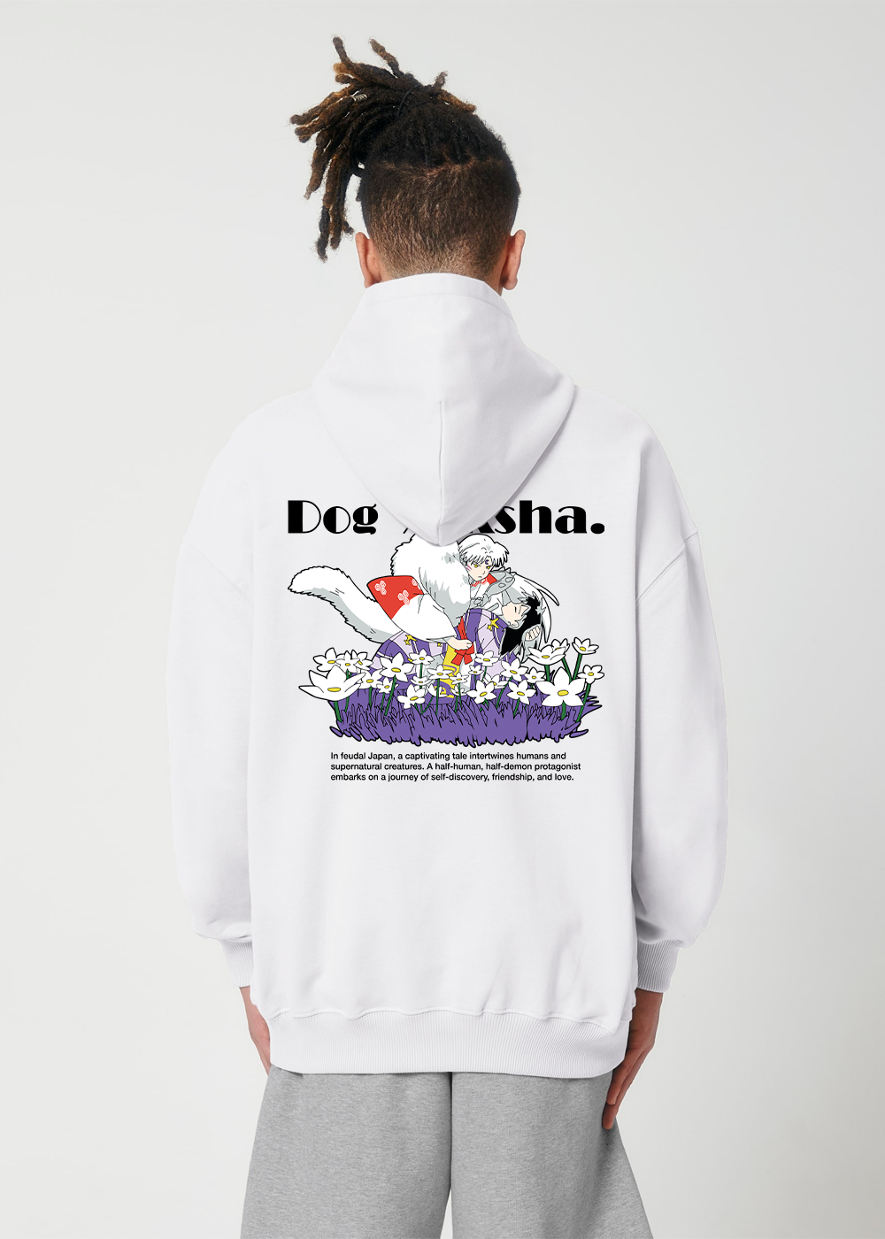 DOG YAKSHA® OVERSIZE WHITE HOODIE