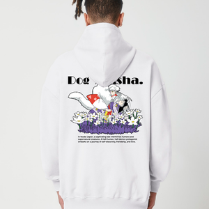 DOG YAKSHA® OVERSIZE WHITE HOODIE