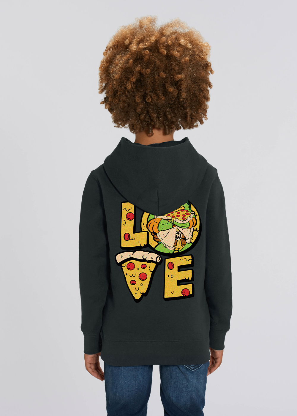 PIZZA LOVER® BLACK HOODIE KID