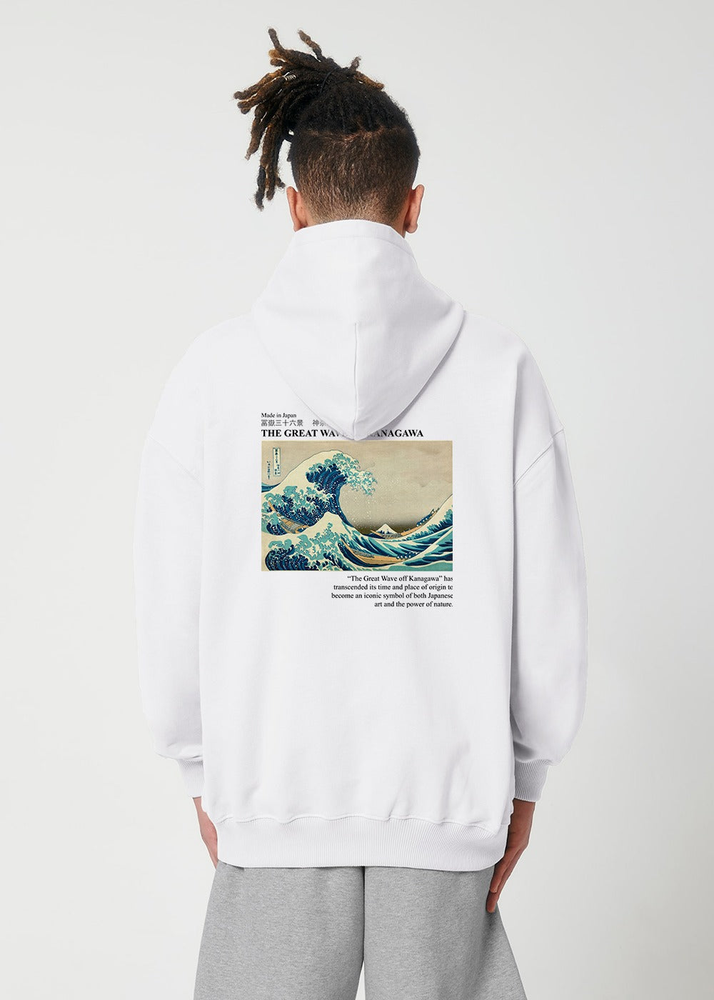 GREAT WAVE® OVERSIZE WHITE HOODIE