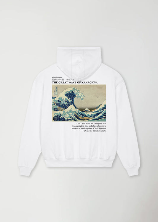 GREAT WAVE® OVERSIZE WHITE HOODIE