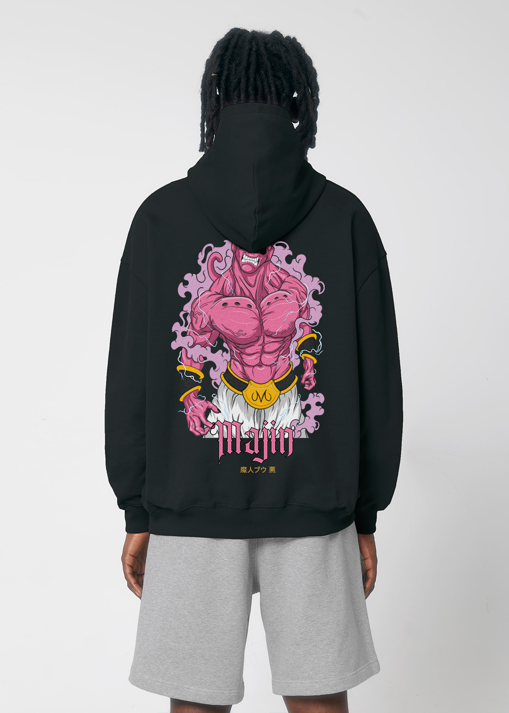 MAJIN® OVERSIZE BLACK HOODIE