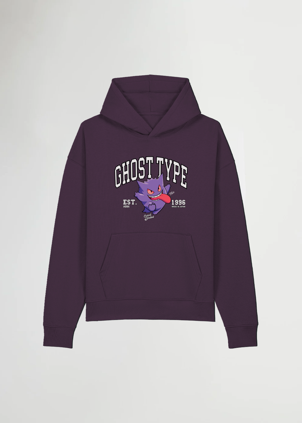 GHOST TYPE BOXY PURPLE HOODIE