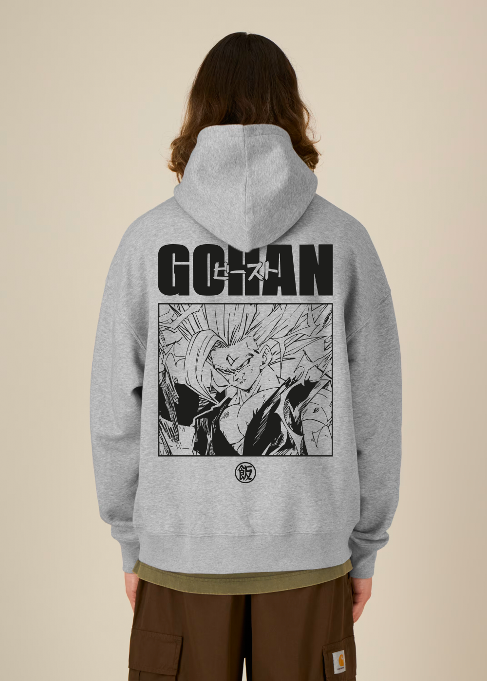 GOHAN® OVERSIZED GREY HOODIE