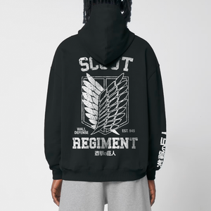 SCOUT REGIMENT BLACK OVERSIZE HOODIE