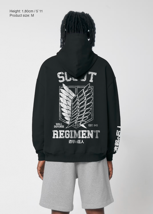 SCOUT REGIMENT BLACK OVERSIZE HOODIE