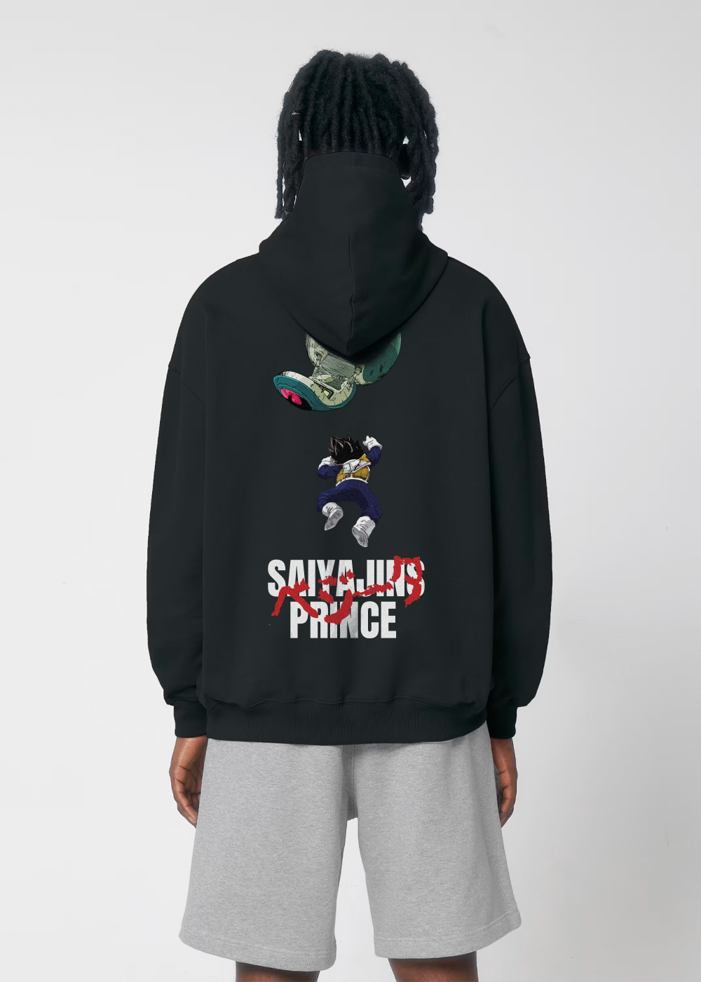 SAIYAJINS PRINCE® OVERSIZED BLACK HOODIE