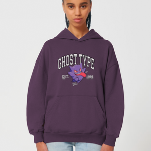 GHOST TYPE BOXY PURPLE HOODIE