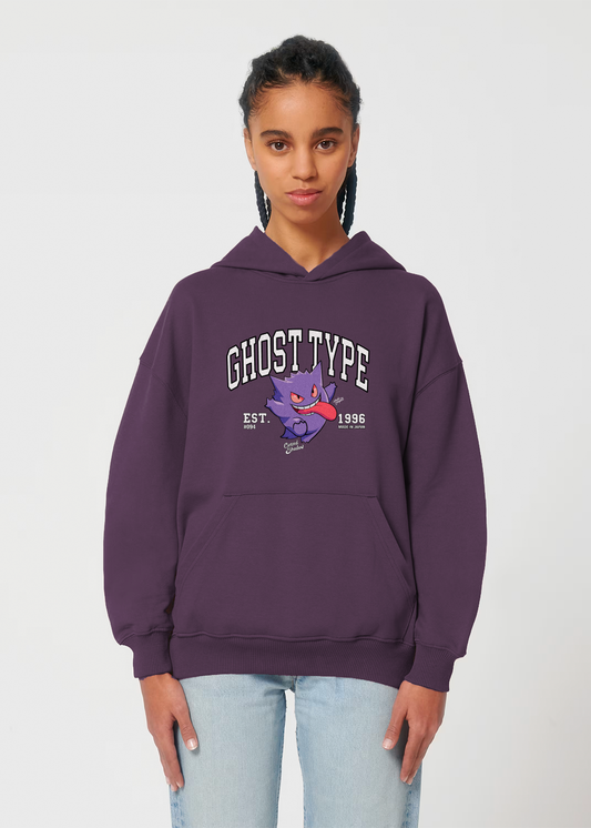 GHOST TYPE® OVERSIZED PURPLE HOODIE