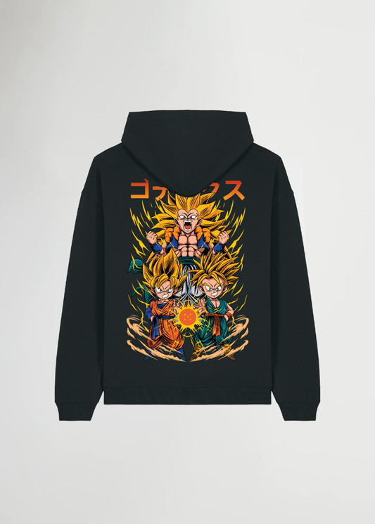 SUPER SAIYAJIN® OVERSIZED BLACK HOODIE