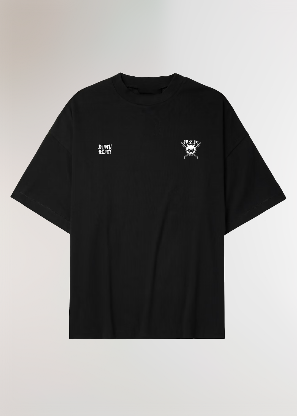 BOAR HEAD BOXY BLACK TEE