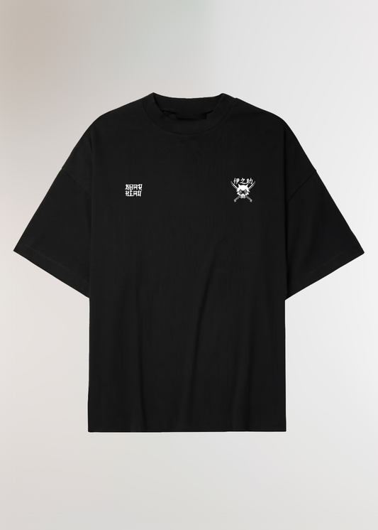 BOAR HEAD BOXY BLACK TEE