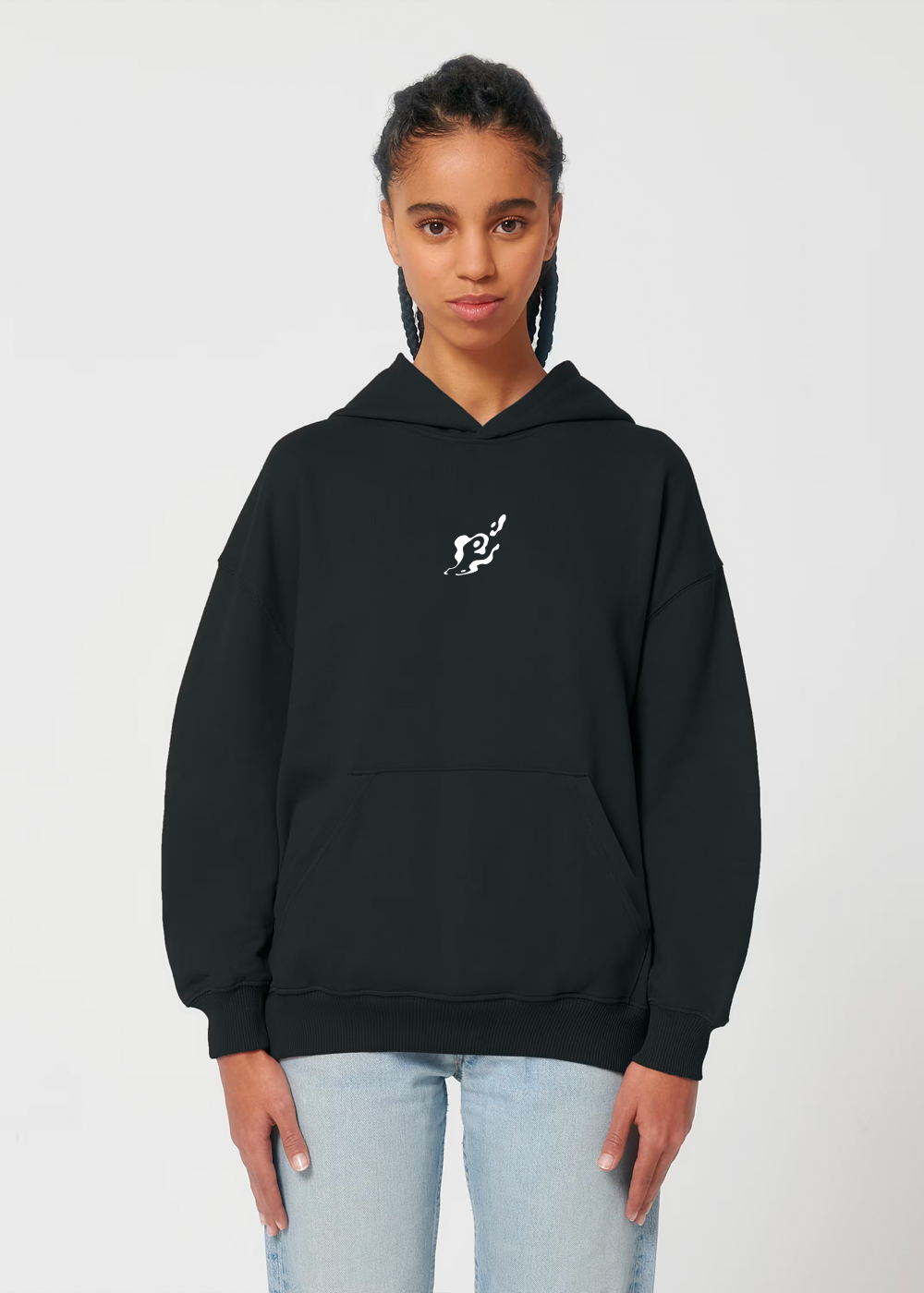 WATER HASHIRA BOXY  BLACK HOODIE