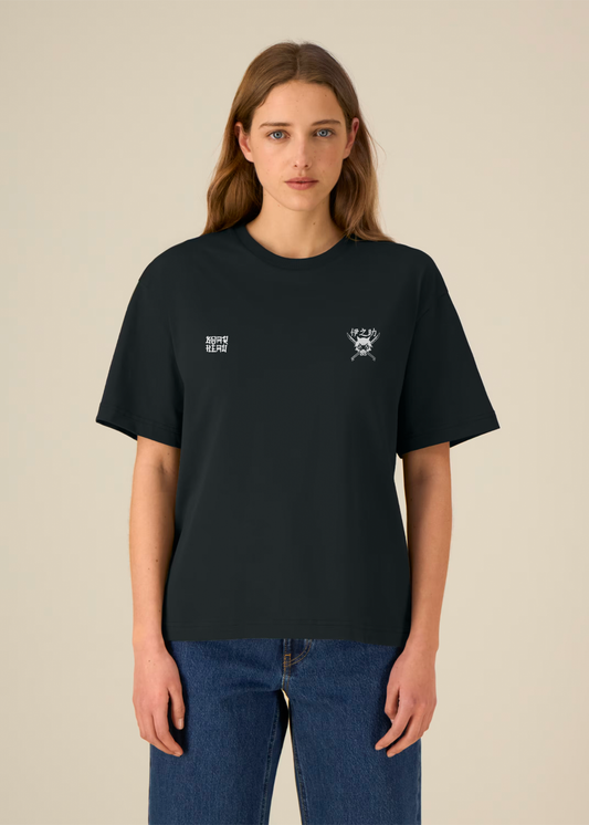 BOAR HEAD BOXY BLACK TEE