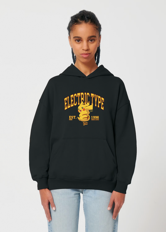 ELETRIC TYPE® OVERSIZED BLACK HOODIE