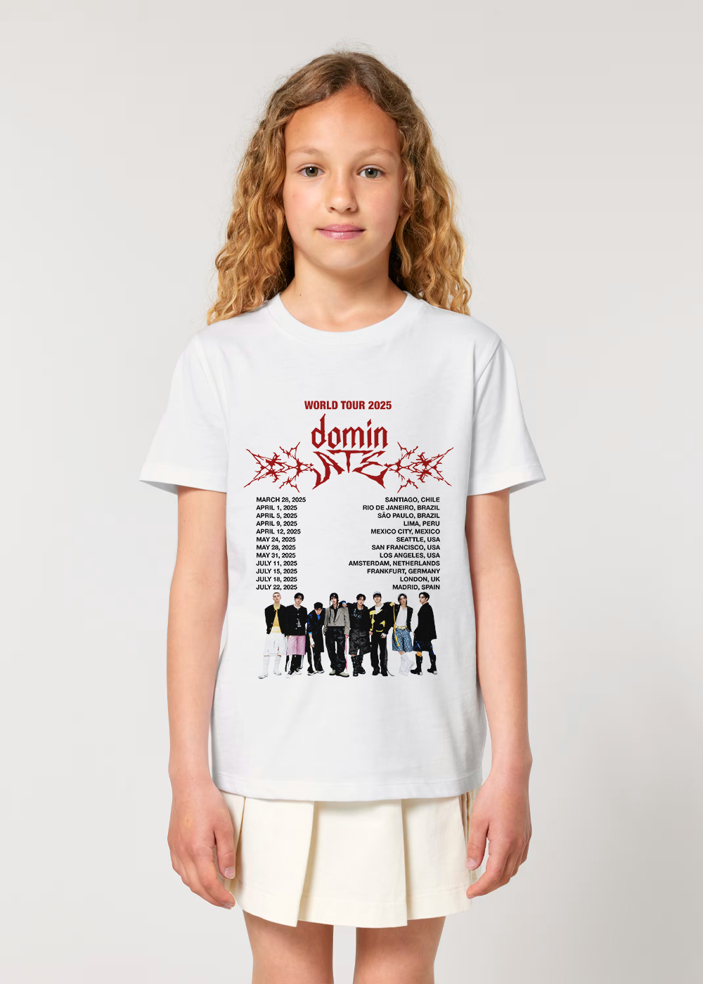 DOMIN TOUR WORLD TOUR WHITE KIDS TEE