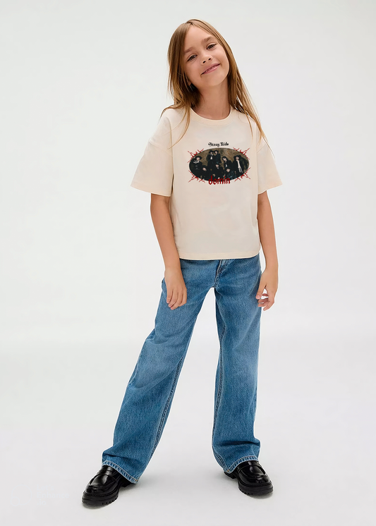 DOMIN TOUR THE GROUP BEIGE KIDS TEE