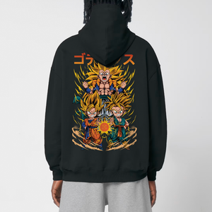 SUPER SAIYAJIN® OVERSIZED BLACK HOODIE