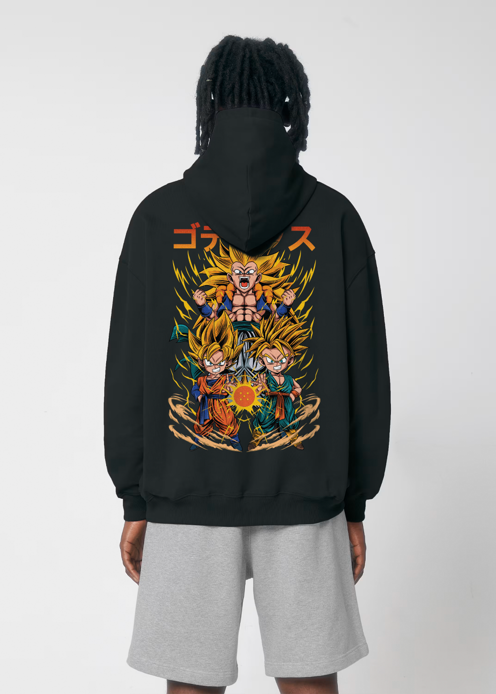SUPER SAIYAJIN® OVERSIZED BLACK HOODIE