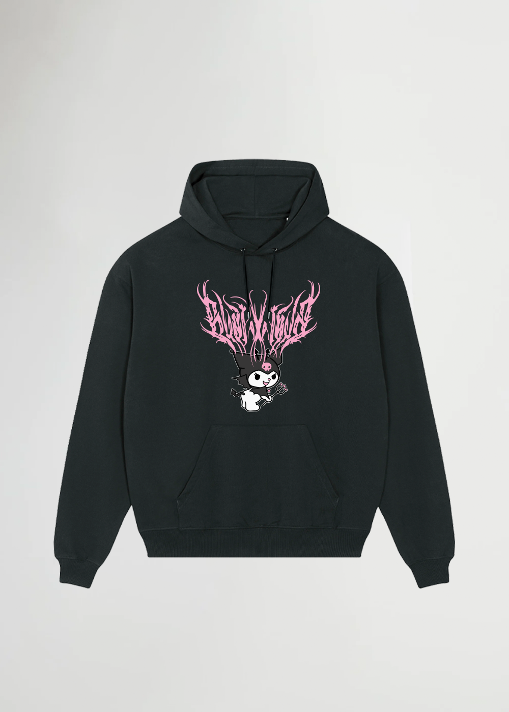 PINKSKULL® OVERSIZED BLACK HOODIE