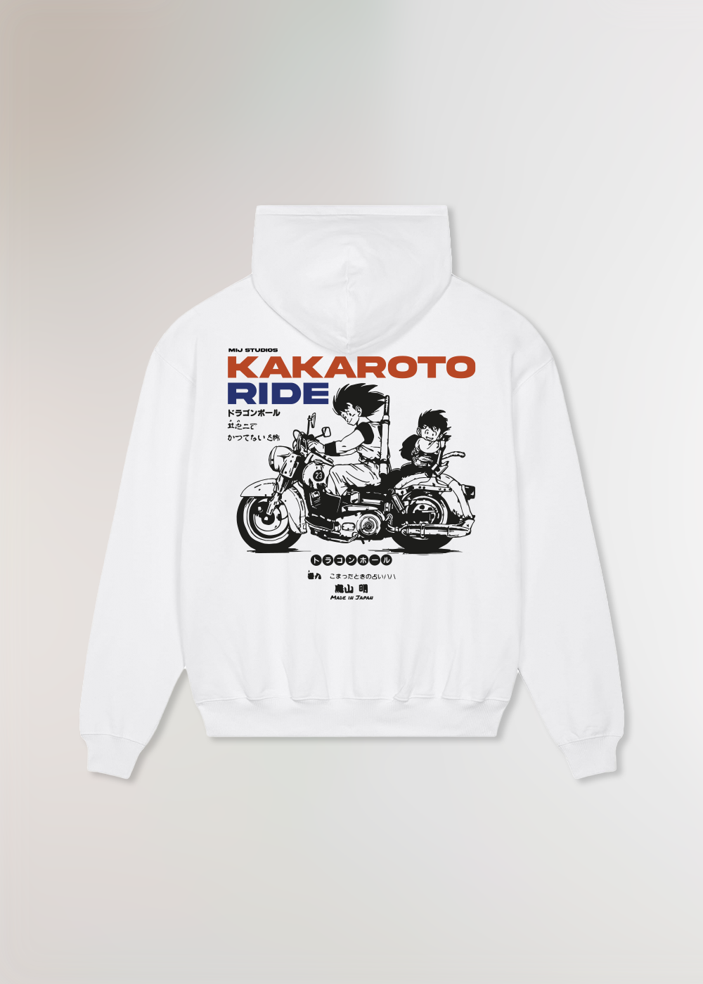 KAKAROTO RIDE® OVERSIZE WHITE HOODIE