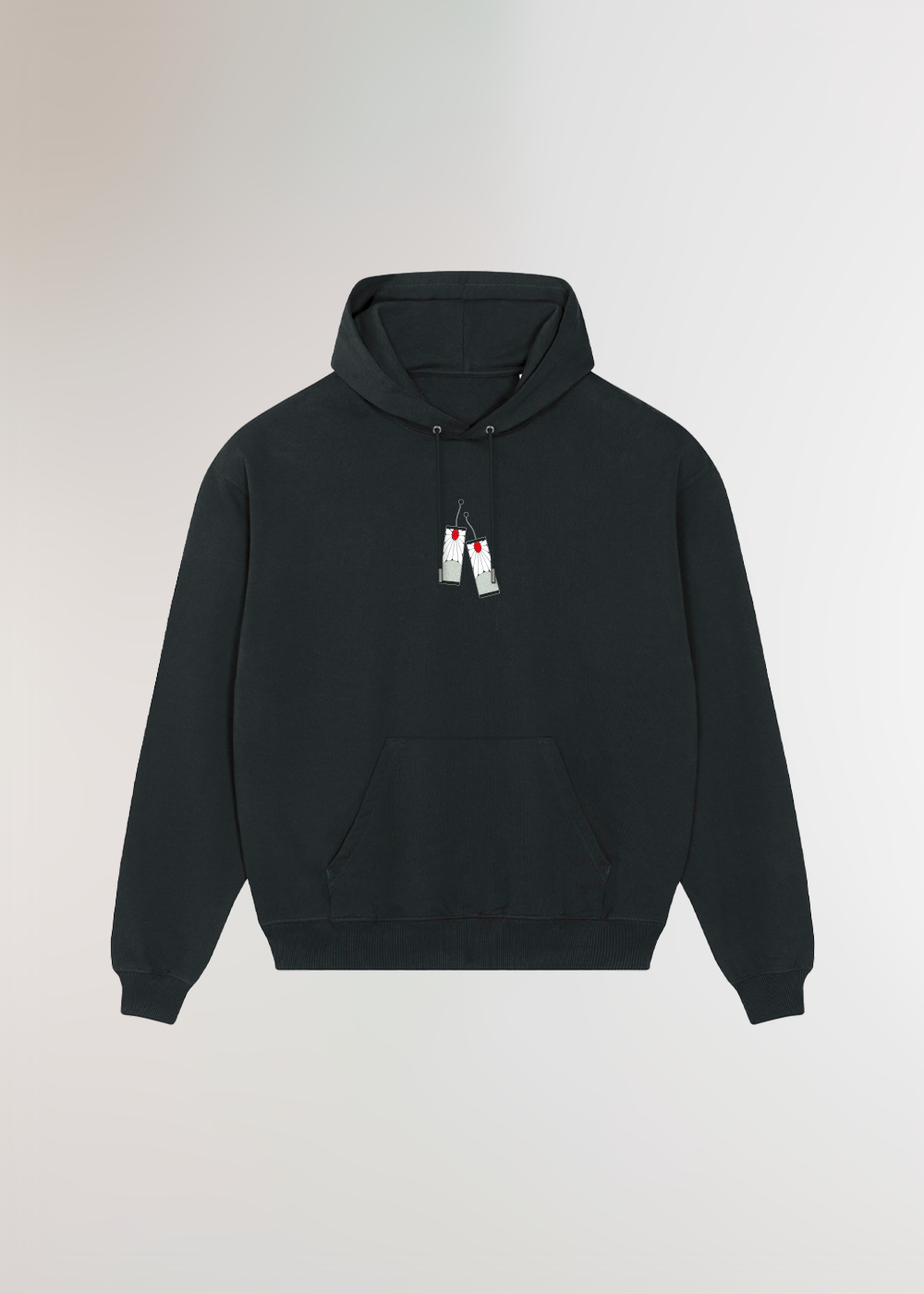 ON FIRE® OVERSIZE BLACK HOODIE