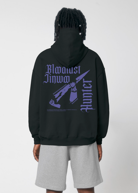 BLOOD LUST HUNTER BLACK OVERSIZE HOODIE