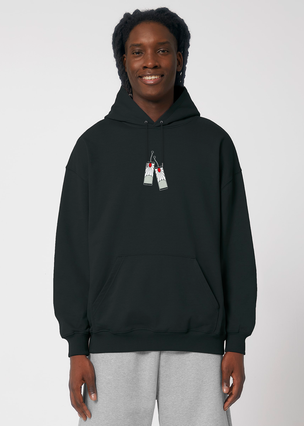 ON FIRE® OVERSIZE BLACK HOODIE