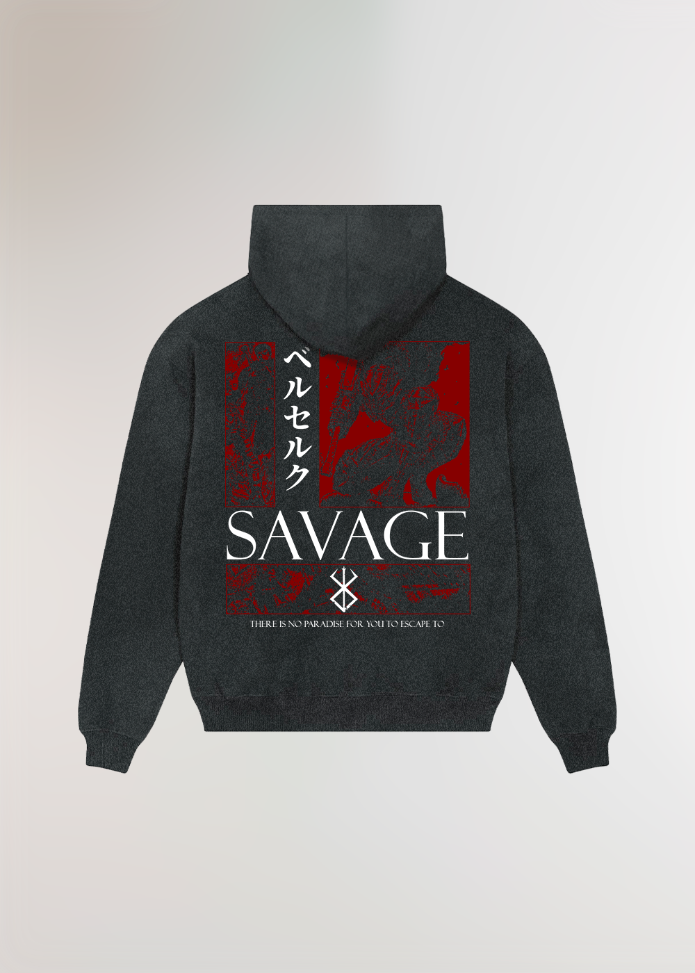 SAVAGE® OVERSIZE ACID BLACK HOODIE